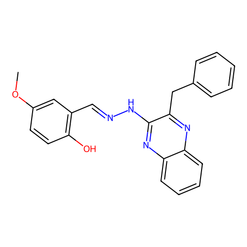 2-[[(3-Benzylquinoxalin-2-yl)hydrazinylidene]methyl]-4-methoxyphenol structure