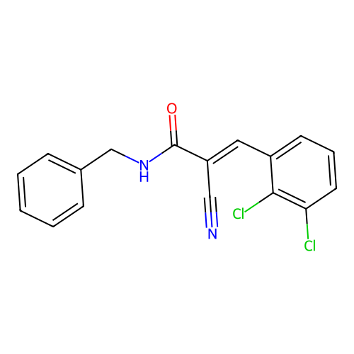 N-benzyl-2-cyano-3-(2,3-dichlorophenyl)prop-2-enamide structure