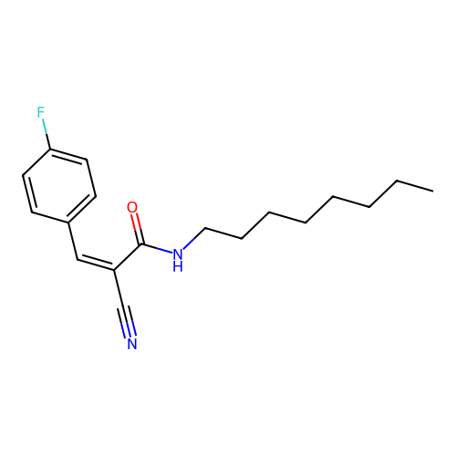 2-cyano-3-(4-fluorophenyl)-N-octylprop-2-enamide structure