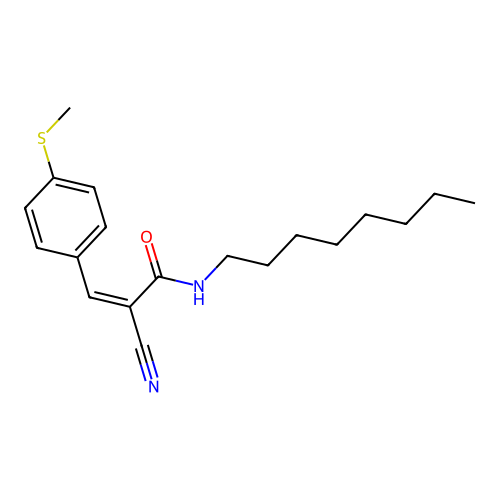 (Z)-2-Cyano-3-(4-methylsulfanylphenyl)-N-octylprop-2-enamide structure