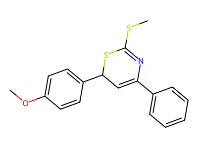 6-(4-methoxyphenyl)-2-methylsulfanyl-4-phenyl-6H-1,3-thiazine structure