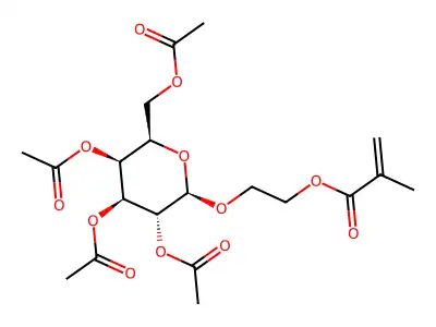 (2-O-methacryloyl)2-hydroxyethyl 2,3,4,6-tetra-O-acetyl beta-D-galactopyranoside structure