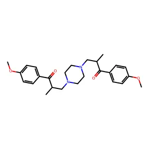 1-Propanone, 3,3'-(1,4-piperazinediyl)bis(1-(4-methoxyphenyl)-2-methyl- structure