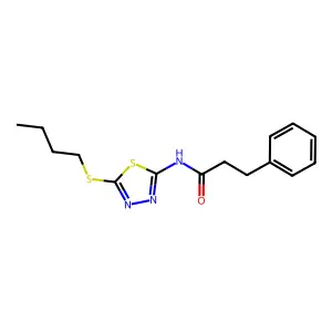 N-(5-butylsulfanyl-1,3,4-thiadiazol-2-yl)-3-phenylpropanamide structure