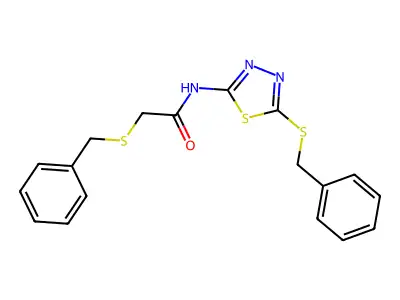2-(benzylthio)-N-(5-(benzylthio)-1,3,4-thiadiazol-2-yl)acetamide structure