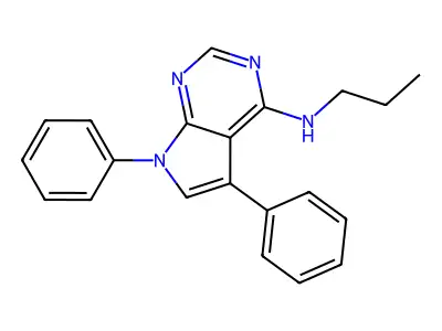 5,7-diphenyl-N-propyl-7H-pyrrolo[2,3-d]pyrimidin-4-amine structure