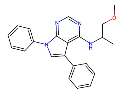 N-(1-methoxypropan-2-yl)-5,7-diphenyl-7H-pyrrolo[2,3-d]pyrimidin-4-amine structure