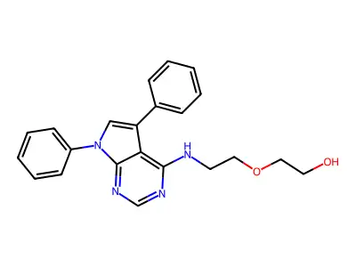 2-(2-((5,7-diphenyl-7H-pyrrolo[2,3-d]pyrimidin-4-yl)amino)ethoxy)ethanol structure