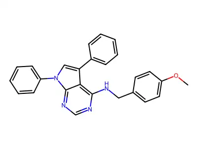 N-(4-methoxybenzyl)-5,7-diphenyl-7H-pyrrolo[2,3-d]pyrimidin-4-amine structure
