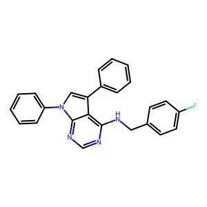 N-(4-fluorobenzyl)-5,7-diphenyl-7H-pyrrolo[2,3-d]pyrimidin-4-amine structure