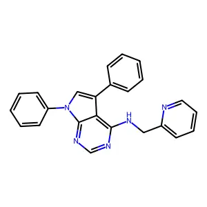 (5,7-Diphenylpyrrolo[3,2-e]pyrimidin-4-yl)(2-pyridylmethyl)amine structure