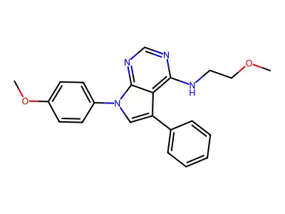 N-(2-methoxyethyl)-7-(4-methoxyphenyl)-5-phenyl-7H-pyrrolo[2,3-d]pyrimidin-4-amine structure