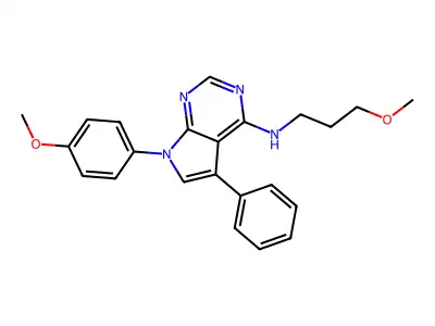 7-(4-methoxyphenyl)-N-(3-methoxypropyl)-5-phenyl-7H-pyrrolo[2,3-d]pyrimidin-4-amine structure