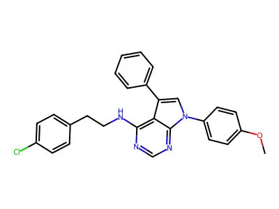 N-[2-(4-chlorophenyl)ethyl]-7-(4-methoxyphenyl)-5-phenyl-7H-pyrrolo[2,3-d]pyrimidin-4-amine structure