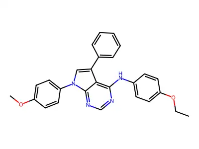 N-(4-ethoxyphenyl)-7-(4-methoxyphenyl)-5-phenyl-7H-pyrrolo[2,3-d]pyrimidin-4-amine structure