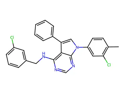 7-(3-chloro-4-methylphenyl)-N-(3-chlorobenzyl)-5-phenyl-7H-pyrrolo[2,3-d]pyrimidin-4-amine structure