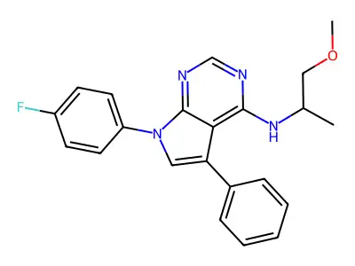 7-(4-fluorophenyl)-N-(1-methoxypropan-2-yl)-5-phenyl-7H-pyrrolo[2,3-d]pyrimidin-4-amine structure