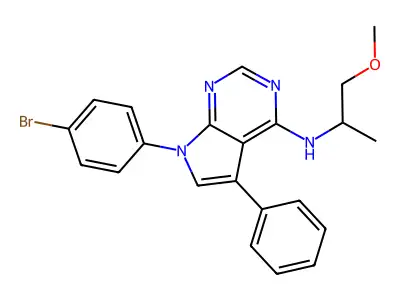 7-(4-bromophenyl)-N-(1-methoxypropan-2-yl)-5-phenyl-7H-pyrrolo[2,3-d]pyrimidin-4-amine structure