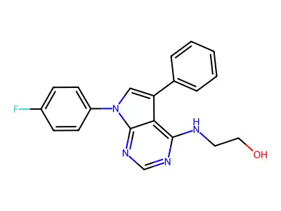 2-{[7-(4-Fluorophenyl)-5-phenylpyrrolo[3,2-e]pyrimidin-4-yl]amino}ethan-1-ol structure