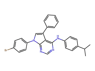 7-(4-bromophenyl)-5-phenyl-N-(4-propan-2-ylphenyl)pyrrolo[2,3-d]pyrimidin-4-amine structure