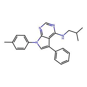 7-(4-methylphenyl)-N-(2-methylpropyl)-5-phenyl-7H-pyrrolo[2,3-d]pyrimidin-4-amine structure
