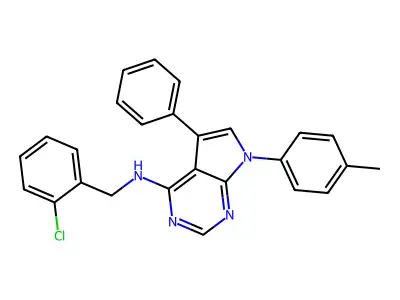 N-(2-chlorobenzyl)-5-phenyl-7-(p-tolyl)-7H-pyrrolo[2,3-d]pyrimidin-4-amine structure