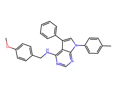 N-(4-methoxybenzyl)-5-phenyl-7-(p-tolyl)-7H-pyrrolo[2,3-d]pyrimidin-4-amine structure