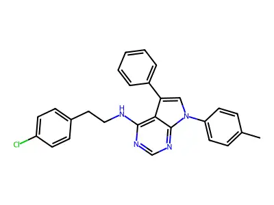 N-[2-(4-chlorophenyl)ethyl]-7-(4-methylphenyl)-5-phenyl-7H-pyrrolo[2,3-d]pyrimidin-4-amine structure