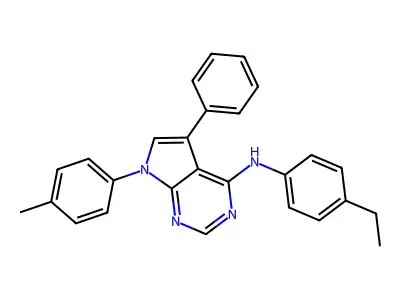 N-(4-ethylphenyl)-7-(4-methylphenyl)-5-phenyl-7H-pyrrolo[2,3-d]pyrimidin-4-amine structure