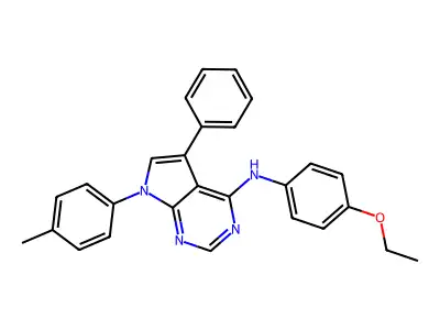 N-(4-ethoxyphenyl)-7-(4-methylphenyl)-5-phenyl-7H-pyrrolo[2,3-d]pyrimidin-4-amine structure