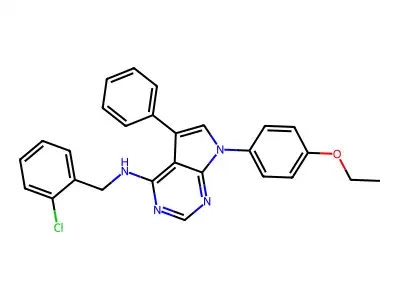 N-[(2-chlorophenyl)methyl]-7-(4-ethoxyphenyl)-5-phenyl-7H-pyrrolo[2,3-d]pyrimidin-4-amine structure