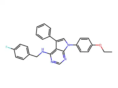 7-(4-ethoxyphenyl)-N-[(4-fluorophenyl)methyl]-5-phenyl-7H-pyrrolo[2,3-d]pyrimidin-4-amine structure