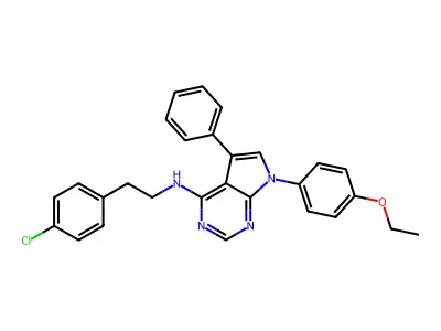 N-[2-(4-chlorophenyl)ethyl]-7-(4-ethoxyphenyl)-5-phenyl-7H-pyrrolo[2,3-d]pyrimidin-4-amine structure