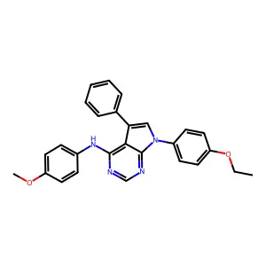 7-(4-ethoxyphenyl)-N-(4-methoxyphenyl)-5-phenyl-7H-pyrrolo[2,3-d]pyrimidin-4-amine structure