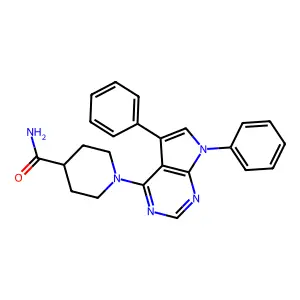 1-(5,7-diphenyl-7H-pyrrolo[2,3-d]pyrimidin-4-yl)piperidine-4-carboxamide structure