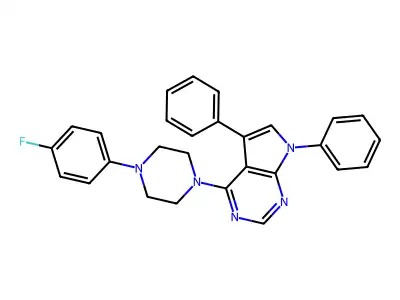 4-[4-(4-fluorophenyl)piperazin-1-yl]-5,7-diphenyl-7H-pyrrolo[2,3-d]pyrimidine structure