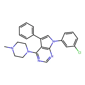 7-(3-Chlorophenyl)-4-(4-methylpiperazin-1-yl)-5-phenylpyrrolo[2,3-d]pyrimidine structure
