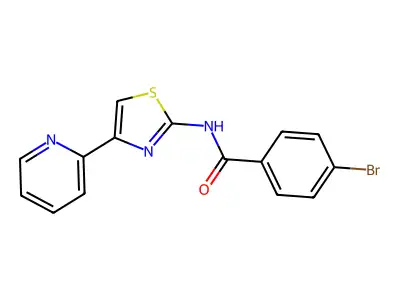 4-bromo-N-[4-(2-pyridyl)thiazol-2-yl]benzamide structure