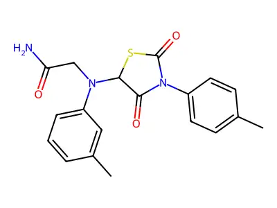 2-{3-Methyl[3-(4-methylphenyl)-2,4-dioxo-1,3-thiazolidin-5-yl]anilino}acetamide structure