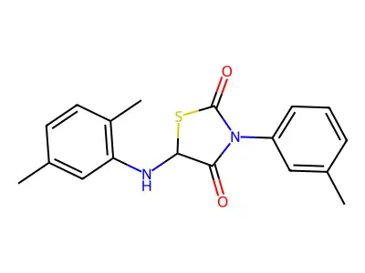 5-[(2,5-Dimethylphenyl)amino]-3-(3-methylphenyl)-1,3-thiazolidine-2,4-dione structure
