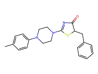 5-benzyl-2-(4-(p-tolyl)piperazin-1-yl)thiazol-4(5H)-one structure