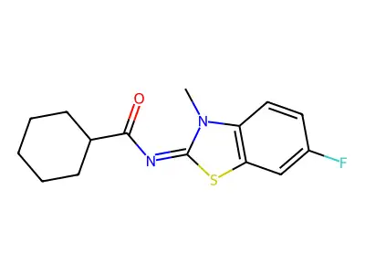 (E)-N-(6-fluoro-3-methylbenzo[d]thiazol-2(3H)-ylidene)cyclohexanecarboxamide structure