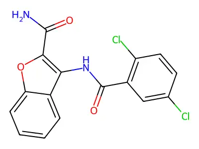 3-(2,5-Dichlorobenzamido)benzofuran-2-carboxamide structure