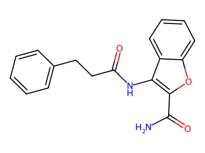 3-(3-Phenylpropanamido)benzofuran-2-carboxamide structure