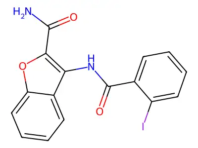 3-(2-Iodobenzamido)benzofuran-2-carboxamide structure