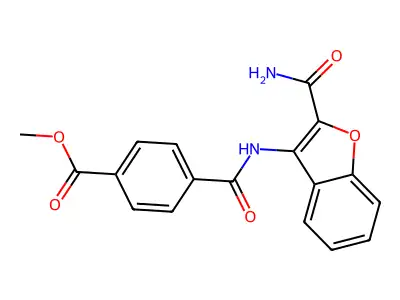 Methyl 4-[(2-carbamoyl-1-benzofuran-3-yl)carbamoyl]benzoate structure