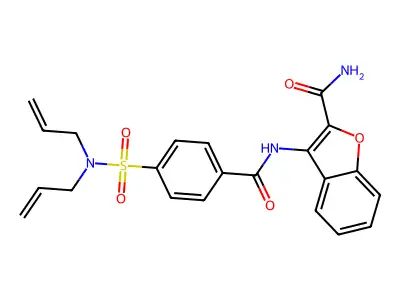 3-(4-(N,N-diallylsulfamoyl)benzamido)benzofuran-2-carboxamide structure