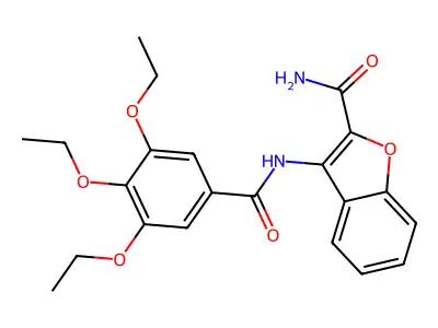 3-(3,4,5-Triethoxybenzamido)benzofuran-2-carboxamide structure