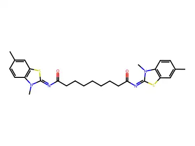 N,N'-bis(3,6-dimethyl-1,3-benzothiazol-2-ylidene)nonanediamide structure