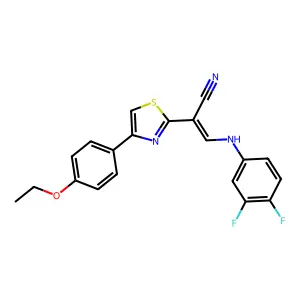 (2E)-3-[(3,4-difluorophenyl)amino]-2-[4-(4-ethoxyphenyl)-1,3-thiazol-2-yl]prop-2-enenitrile structure